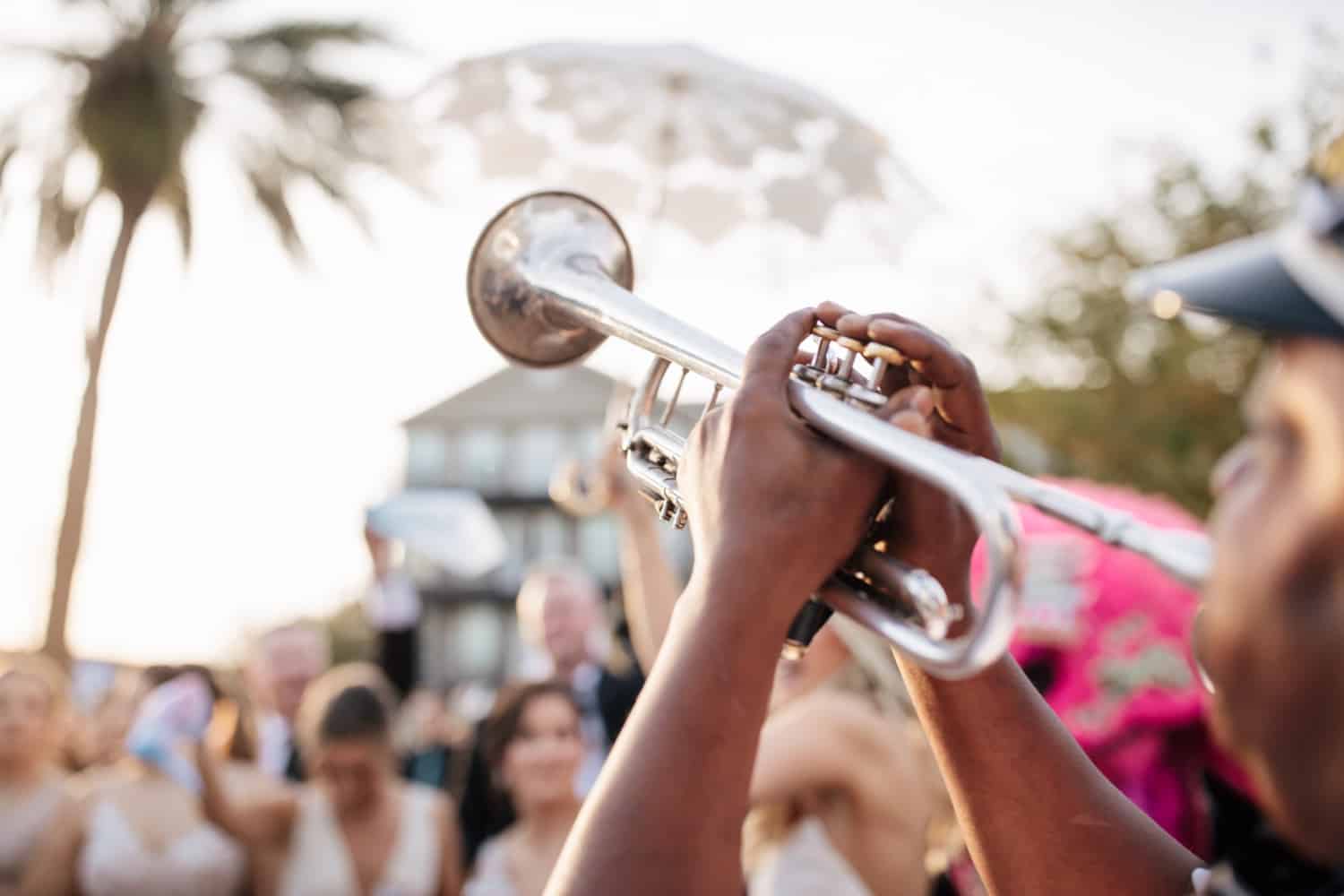 New Orleans Wedding Photographers - Second line parade at Race and Religious Wedding