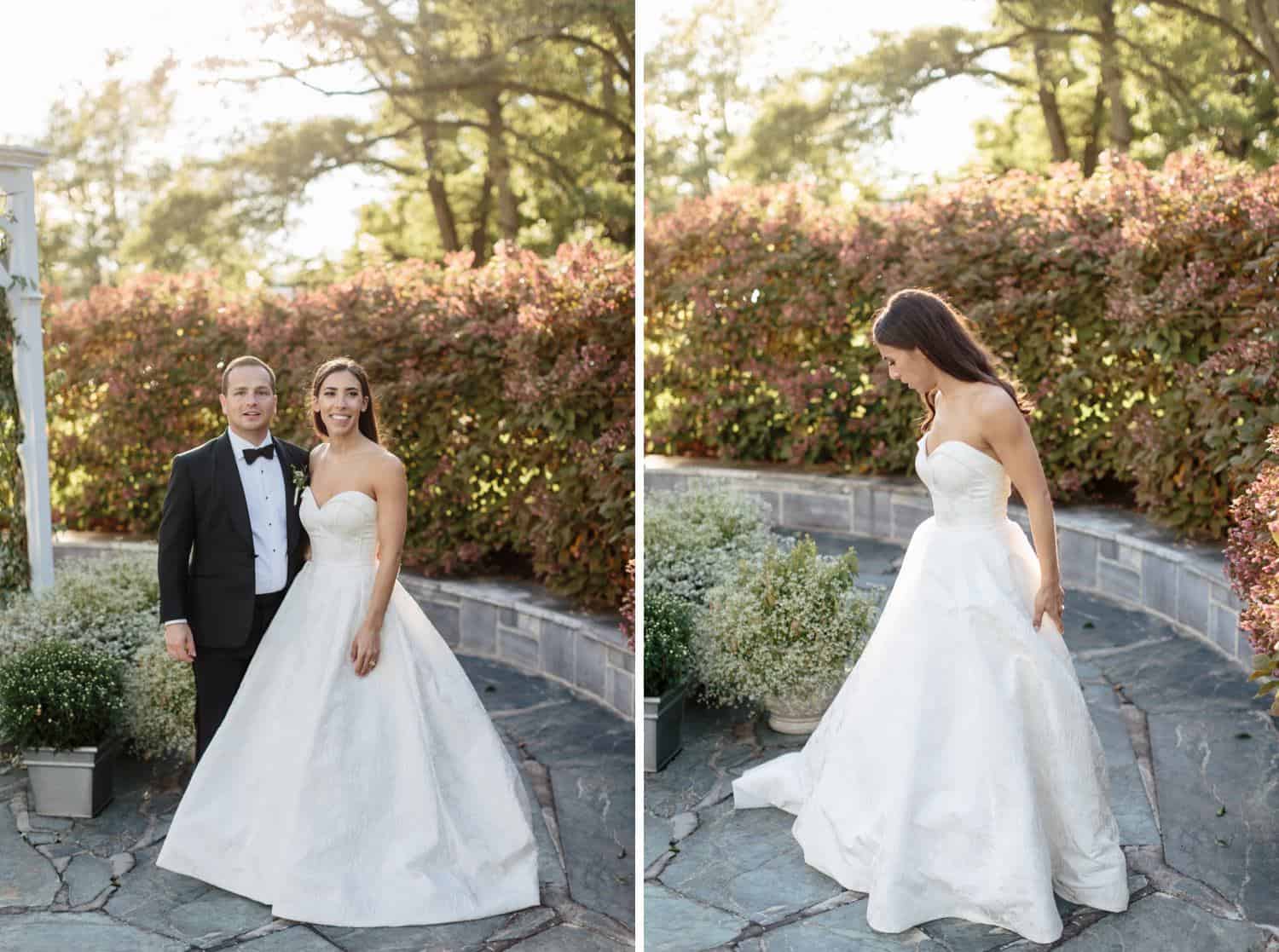 Bride in Allison Webb NYC at Basin Harbor wedding - Vermont wedding photographers