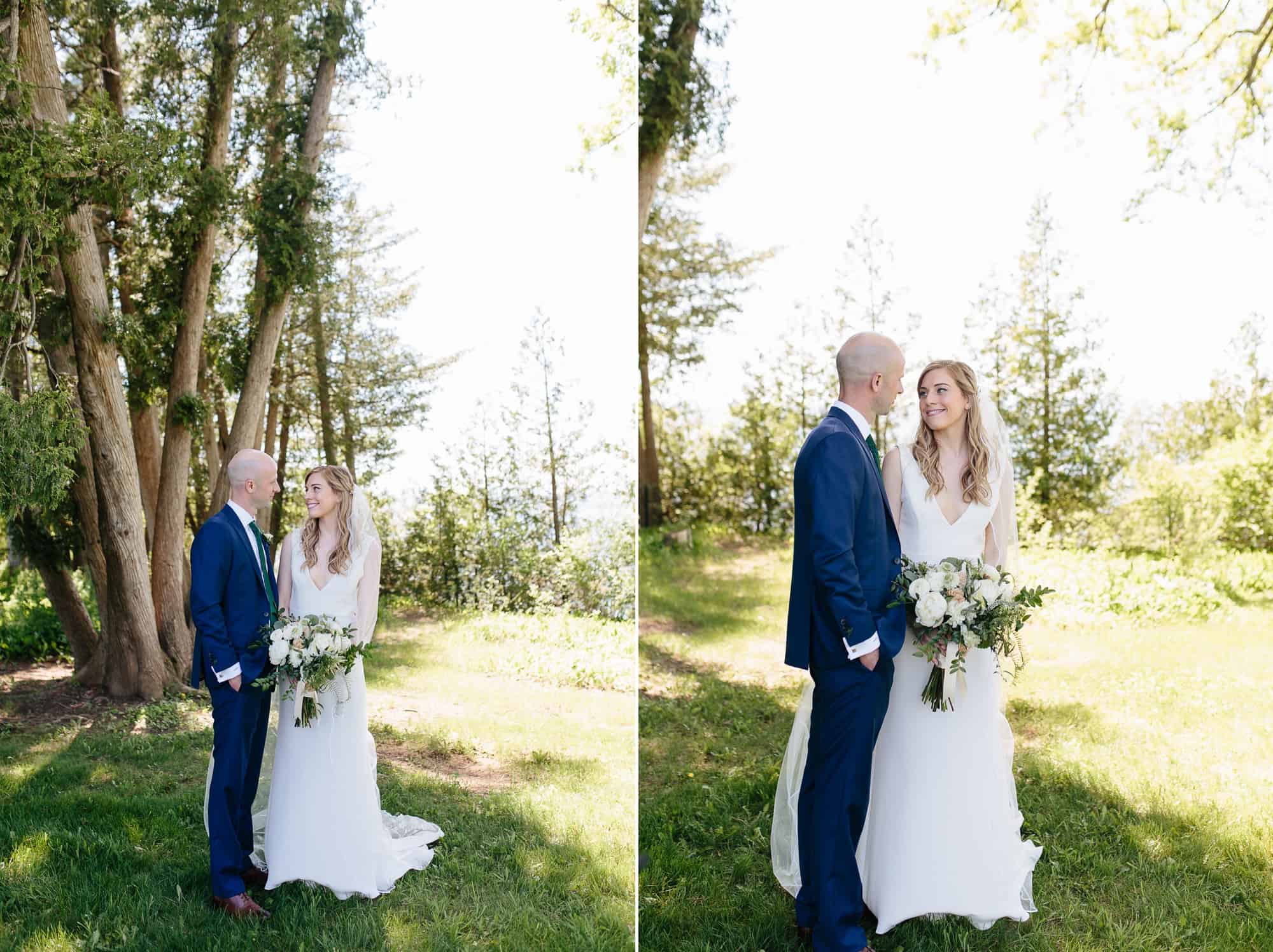 Bride and Groom portraits at Shelburne Farms wedding | Vermont Wedding Photographers - The Light + Color Wedding Photography