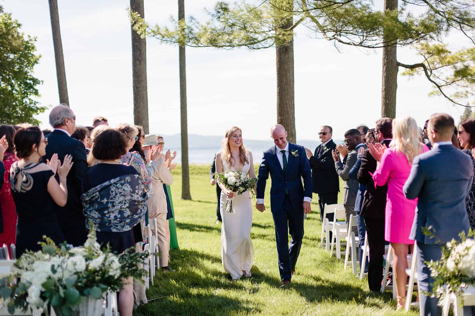 Ceremony at Shelburne Farms wedding at The Coach Barn | Vermont Wedding Photographers - The Light + Color Wedding Photography