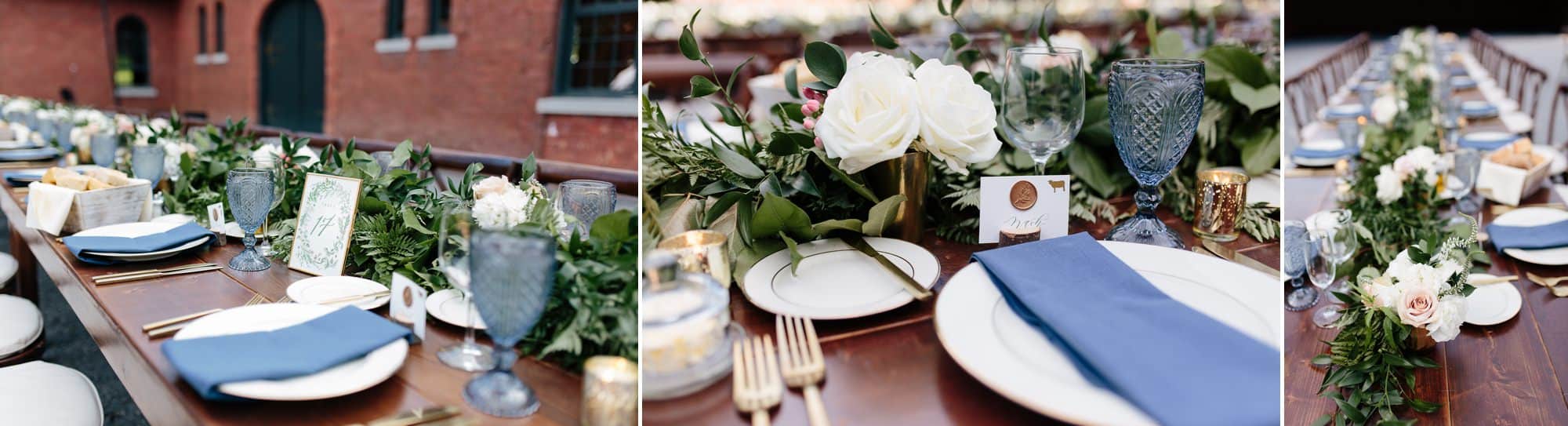 Al Fresco dinner at Shelburne Farms wedding at The Coach Barn | Vermont Wedding Photographers - The Light + Color Wedding Photography