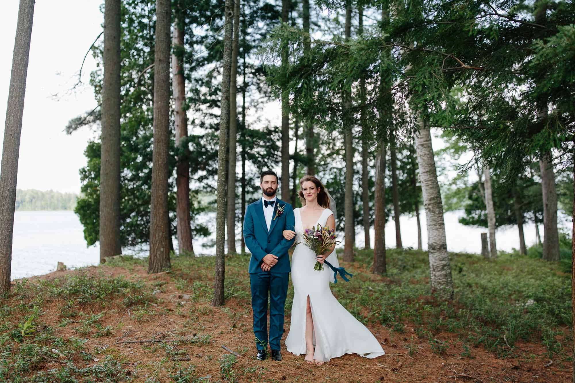 Bride and Groom in Upper Saint Regis - Adirondack Wedding Photography