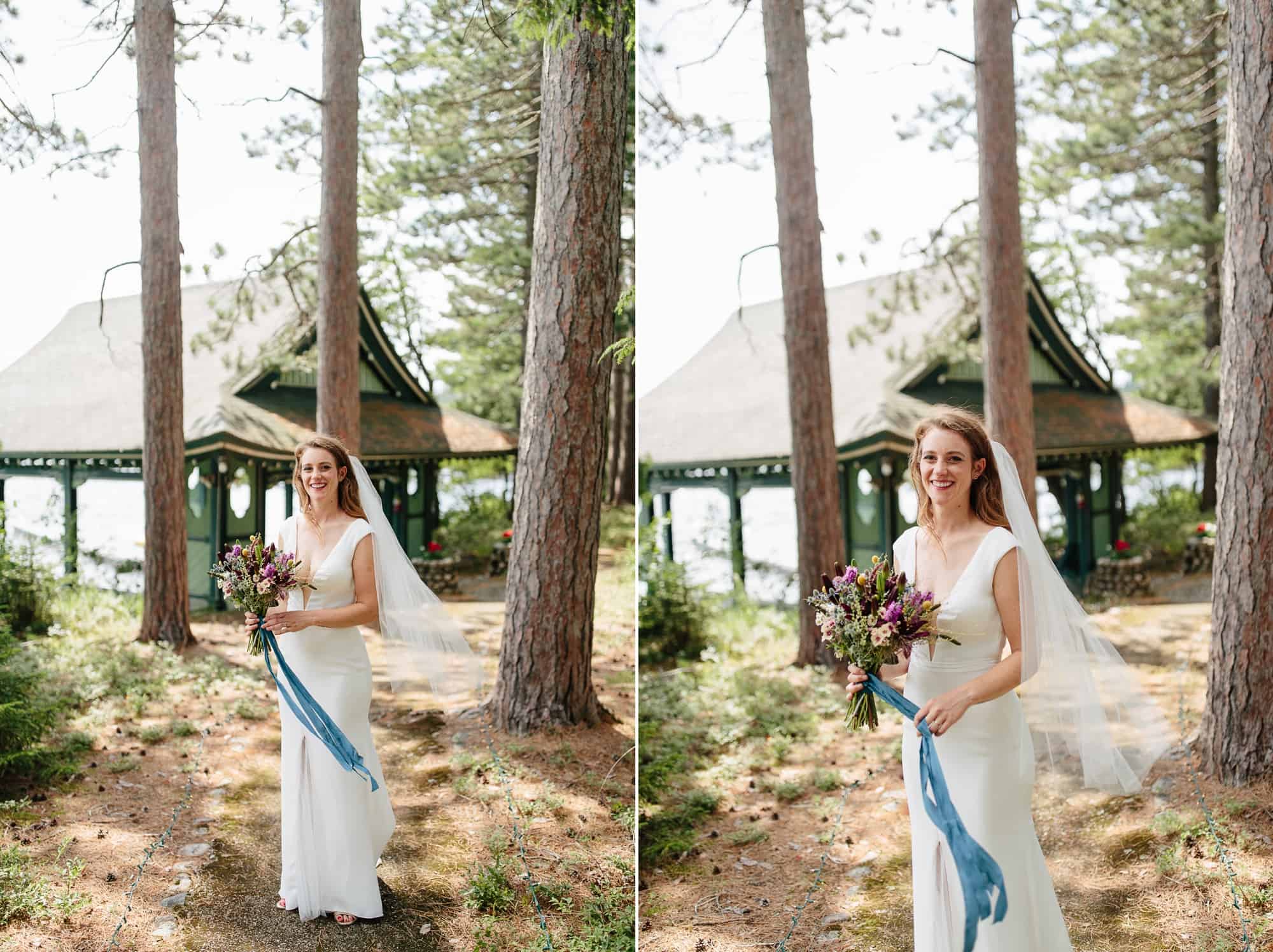 Bride during her Adirondack Wedding Photography
