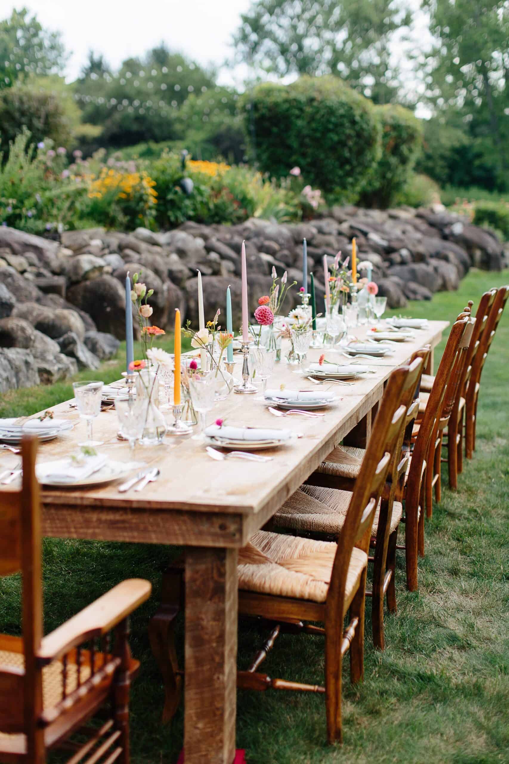 al fresco dining at an upstate ny wedding photographers