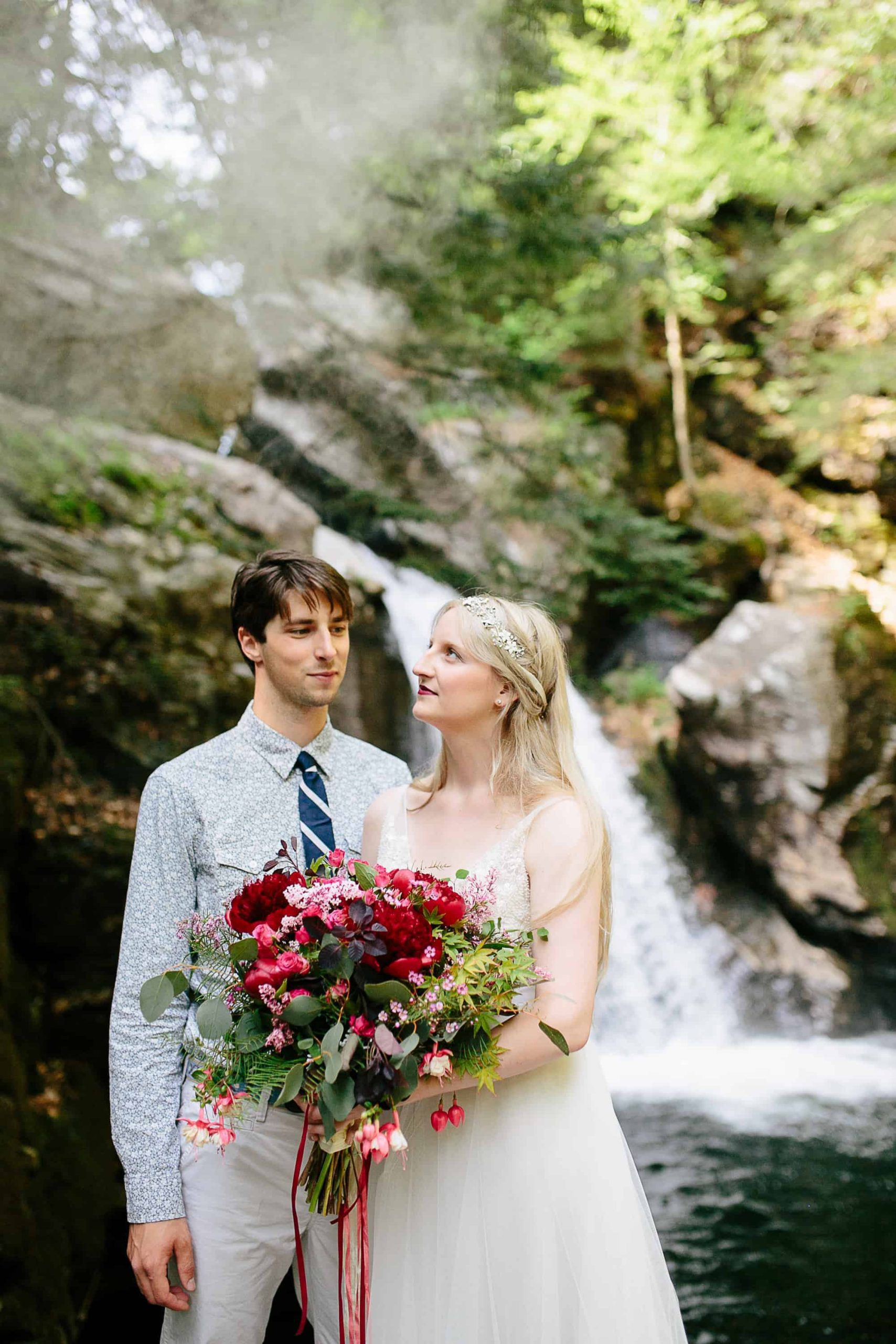 waterfall elopement - colorado wedding photography - the light + color wedding photography_1
