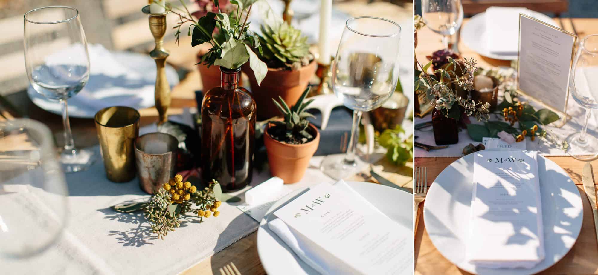 al fresco table settings at M&D farm wedding capture by upstate new york wedding photographers The Light and Color