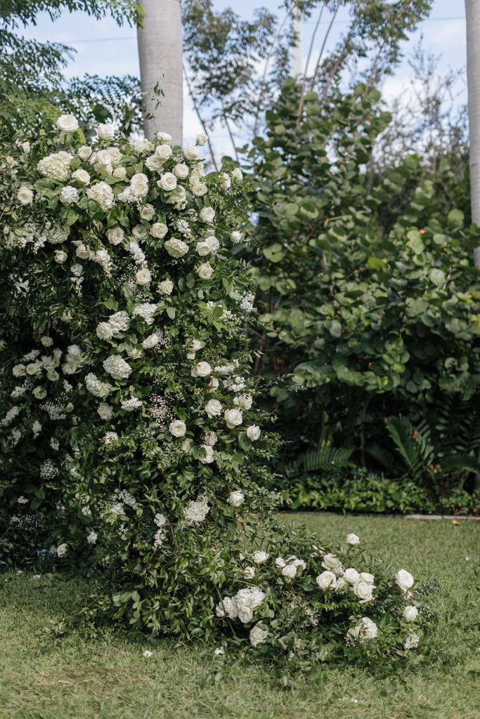 Floral display at Norton Museum of Art wedding